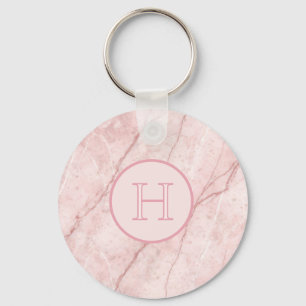 Rose Marble Organic Dusty Rose Blush  Keychain