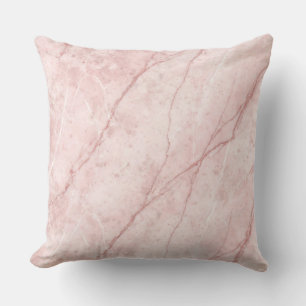 Rose Marble Organic Dusty Rose Blush Throw Pillow