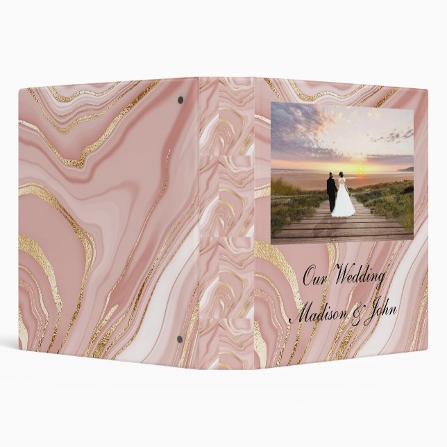 Rose Marble pattern wedding Photo Bider Binder (Background)