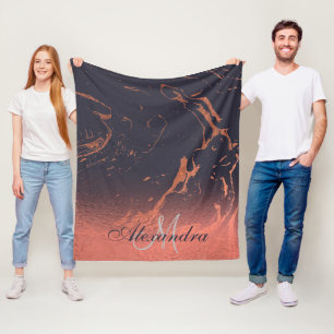 Rose Marble Texture Fleece Blanket