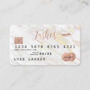 Rose + Marbre Carte de crédit Lash Cartes de visit