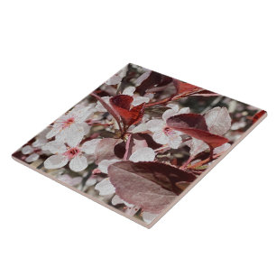 Rose Maroon Flora Ceramic Tile
