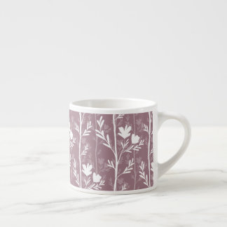 Rose Mauve Botanical Quiet Floral Silhouette Espresso Cup