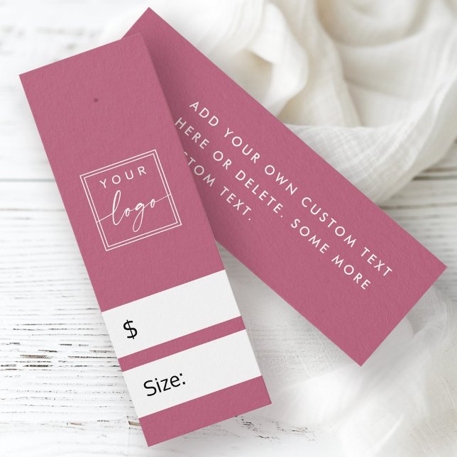 Rose mauve do-it-yourself étiquette de prix avec l (Rose mauve DIY price hang tag with custom logo)