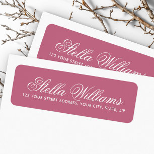 Rose mauve écriture calligraphique romantique