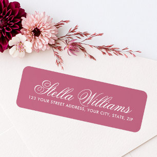 Rose mauve romantic calligraphy script