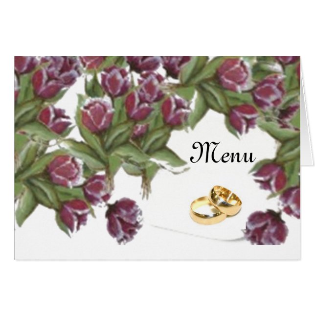 Rose - menu mariage (Devant Horizontal)