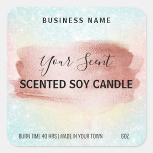 Rose métallique Gold Pastel Parfumé Soy Étiquette