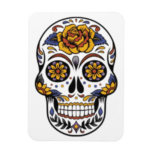Rose Mexican Sugar Skull Day of the Dead Magnet