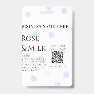 Rose milk handmade soap business QR code add detai Badge