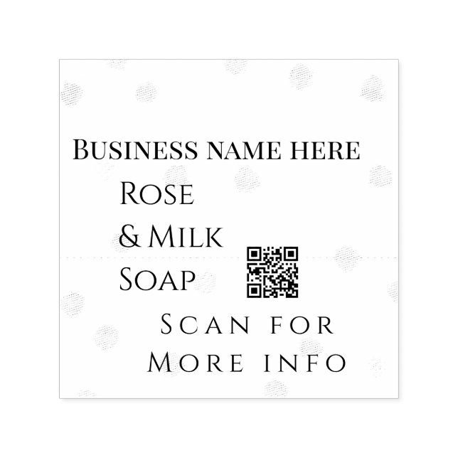 Rose milk handmade soap business QR code add detai Self-inking Stamp (Design)