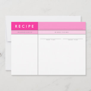 Rose minimal de RECETTE de CARTE de bloc MODERNE