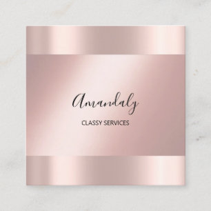 Rose Minimalism Elegant Event Makeup Artist Square Business Card
