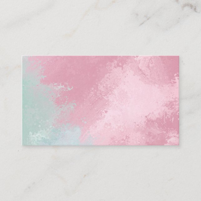 Rose/Mint Pastel Business Cards (Front)