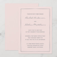 Rose Misty Blush rose Wedding Invitations