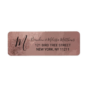 Rose moderne Gold Faux Foil Adresse Triangle
