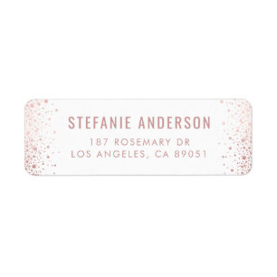 Rose moderne  Gold Foil Confetti Dots Mariage blan