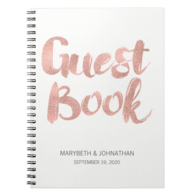 Rose moderne Gold Love Mariage Carnet de livre d'h (Devant)