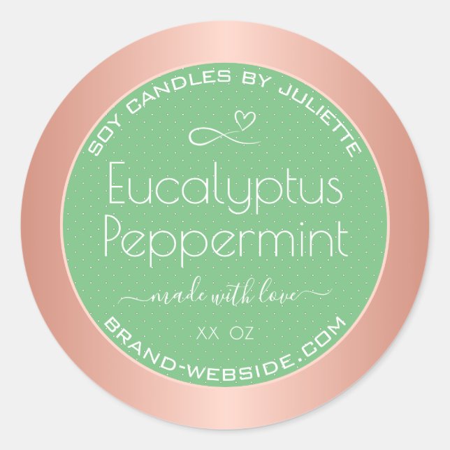 Rose moderne Gold Packaging Étiquettes Light Green (Devant)