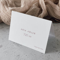 Rose moderne Script Mariage Menu Option Cartes
