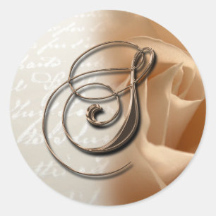 Rose Monogram Letter S Wedding Envelope Seal