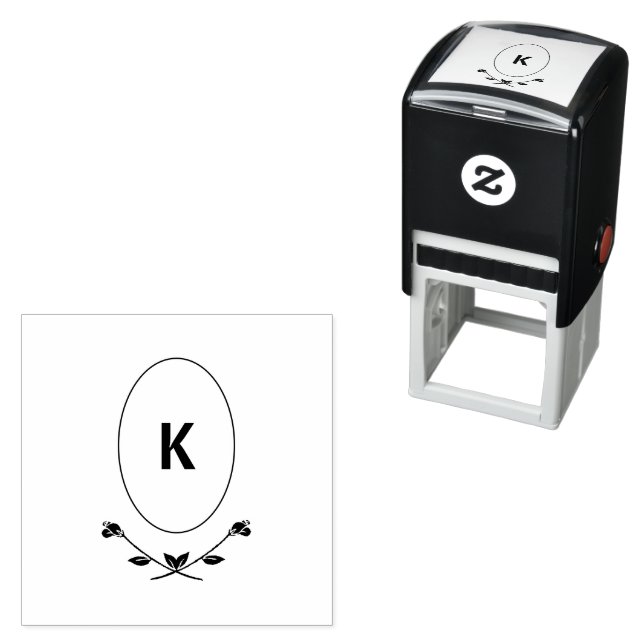 Rose Monogram Self-inking Stamp (In Situ)