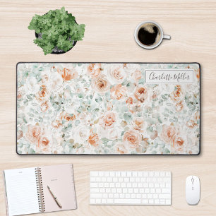 Rose Monogramme Feuilles d'Eucalyptus Floral Vert