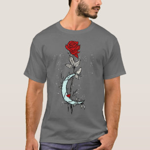 Rose Moon Witch Goth Gothic Dark Arts Witchcraft T-Shirt