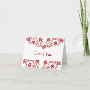 Rose Motif Thank You Card
