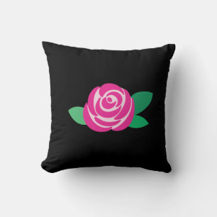 Rose Motif Throw Pillow