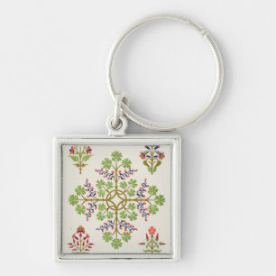 Rose motif wallpaper design, printed by M. & N. Ha Keychain