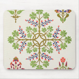 Rose motif wallpaper design, printed by M. & N. Ha Mouse Pad