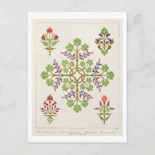 Rose motif wallpaper design, printed by M. & N. Ha Postcard