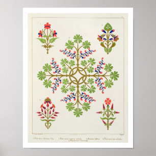 Rose motif wallpaper design, printed by M. & N. Ha Poster