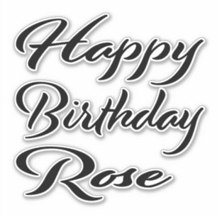 Rose name first name black sticker birthday