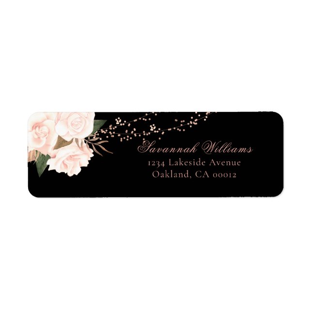 Rose noir et blanc Floral String Mariage (Devant)