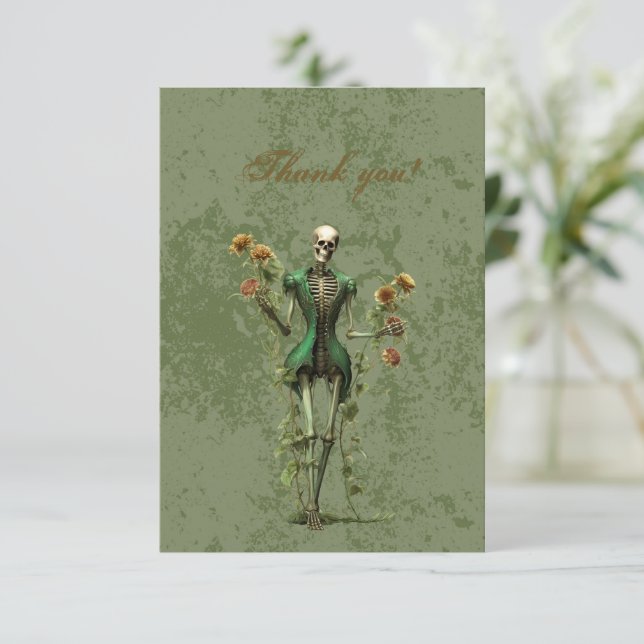 Rose noir gothique sur le Merci vert Grunge (Debout devant)