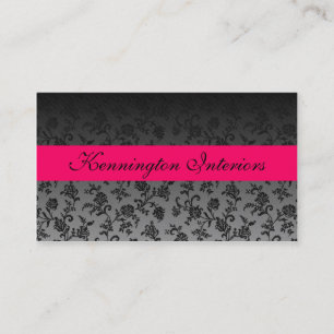 Rose noir rose chaud Damask Cartes de visite