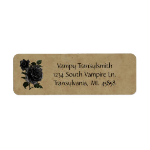 Rose noir sur parchemin Brown gothique