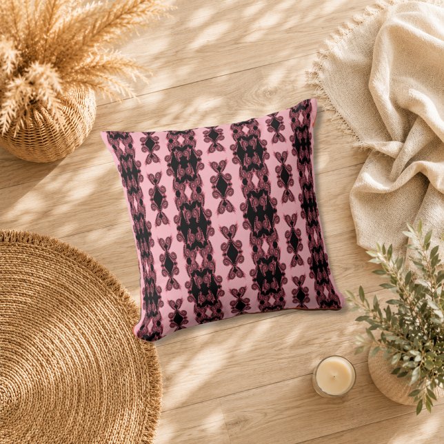 Rose Noir Throw Pillow (Creator Uploaded)