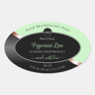 Rose noir vert en or avec logo Étiquette produit