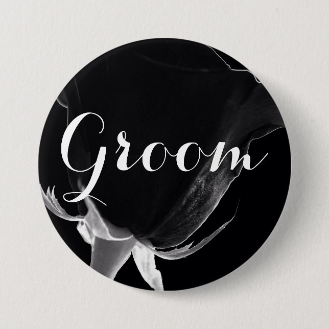 Rose Noire 3 Inch Round Button (Front)