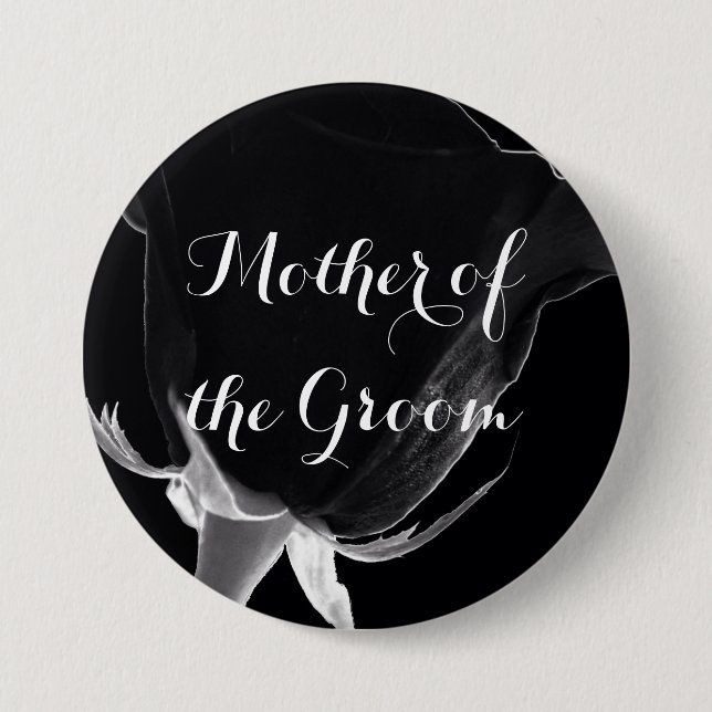 Rose Noire 3 Inch Round Button (Front)