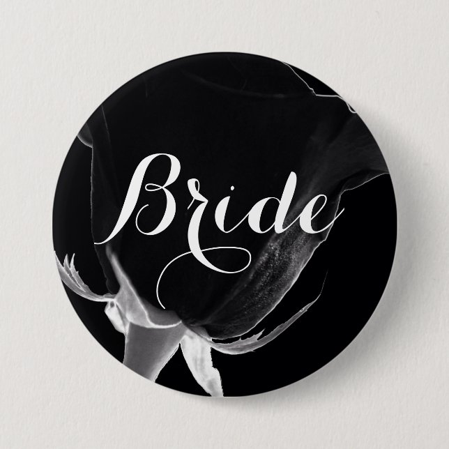 Rose Noire 3 Inch Round Button (Front)