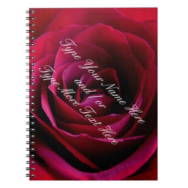Rose Notebook Custom Red Rose Journals Notebooks (Front)