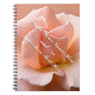 Rose Notebook Personalize Romantic Peach Rose Book