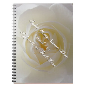 Rose Notebook Personalize Romantic White Rose Book