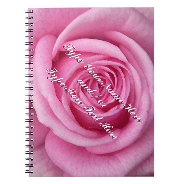 Rose Notebook Personalized Romantic Pink Rose Book (Front)