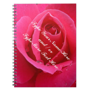 Rose Notebook Personalized Romantic Pink Rose Book