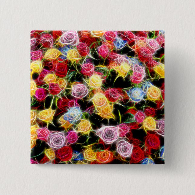 Rose of Feeling 2 Inch Square Button (Front)